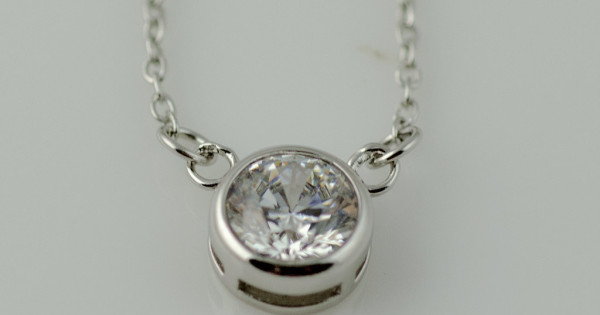 Sterling Silver Claddagh Heart CZ With 1 Extension Necklace 16.5