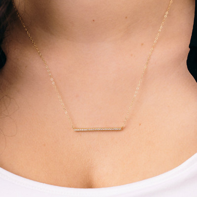 CZ  Necklace | Cubic Zirconia Necklace | Long cz Necklace | Delicate CZ Necklace | pave Necklace | Gold Cubic Zirconia