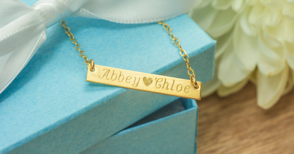 Engraved childrens cheap name necklace