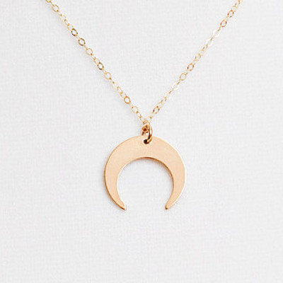 Crescent Moon Necklace Upside down | Gold Moon Necklace Inverted | Upside down Crescent Necklace | Tusk Moon | Gold | Silver | Rose Gold