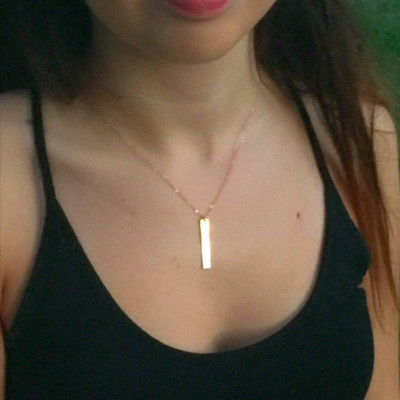 Gold BAR Necklace, Adjustable Bar Necklace, Horizontal or Vertical Bar Necklace, Fast Shipping Gift for Her Necklace,