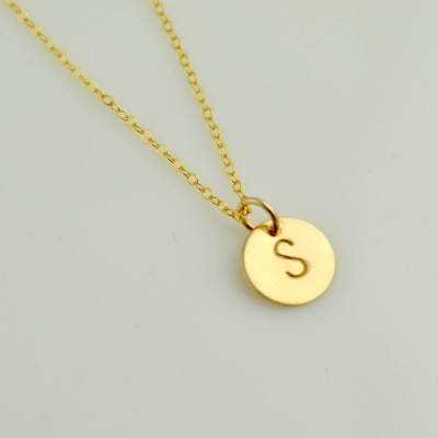 Gold Initial Necklace |  Gold Disc Necklace | Delicate Initial Necklace | Initial Necklace | Celebrity Style | Silver Initial Necklace