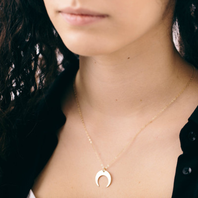 Half Moon Necklace |  Moon Necklace | Inverted Moon |  Tusk Moon | Upside down Moon | Gold | Silver | Rose Gold | Crescent Moon Necklace