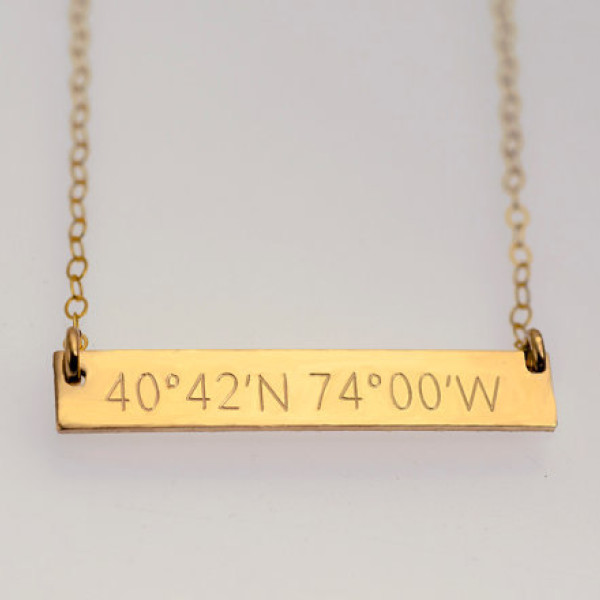 Latitude Longitude Necklace | Longitude Latitude Necklace | Longitude | Latitude Necklace |  Gold | Rose Gold | Silver