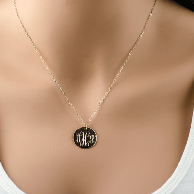 Monogram Necklace - Bridesmaid Gift - Wedding Party - Name Necklace - Initial Silver Gold