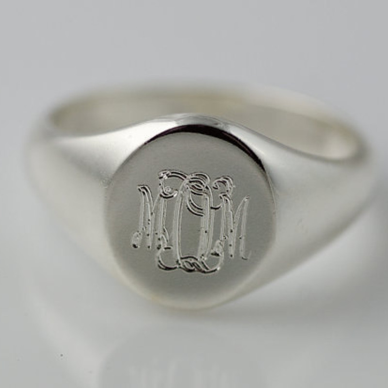 Onvermijdelijk hersenen Huiswerk Monogram Ring Sterling Silver Initials Personalized Engraved - Bridesmaid  Gift - Mother - Mom Gift
