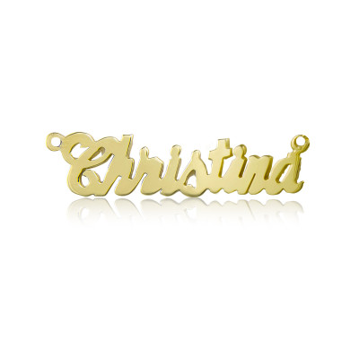 10K Solid Yellow Gold Personalized Custom Cursive Name Pendant - Alphabet Letter Necklace Charm