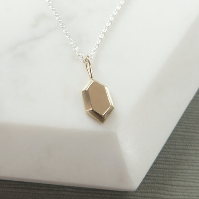 10K Yellow Gold Rupee Pendant, Legend of Zelda inspired Necklace, Nintendo Charm Pendant, Sterling Silver Chain and Gold Zelda Pendant