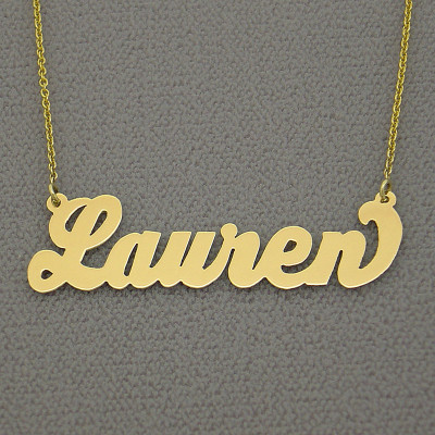 18k Yellow or White Solid Gold Personalized Lauren Conrad Name Necklace NN12