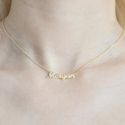 18k Gold Dainty Name Necklace - Personalized Necklace - Gold Name Necklace - Custom Name Necklace - Tiny Name Jewelry - Christmas Gift