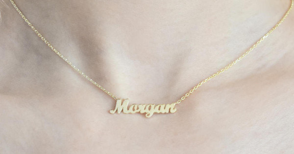 14K Gold Dainty Name Necklace 