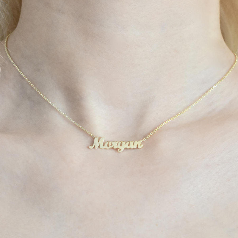 Tiny Custom Necklace Cursive Font Necklace Personalized Name Necklace in Sterling Silver Personalized Jewelry Dainty Name Necklace
