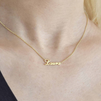 18k Gold Dainty Name Necklace - Personalized Necklace - Name Necklace - Custom Name Necklace - Name Jewelry - Necklace - Christmas Gift