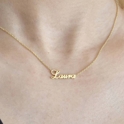 18k Gold Dainty Name Necklace - Personalized Necklace - Name Necklace - Custom Name Necklace - Name Jewelry - Necklace - Christmas Gift