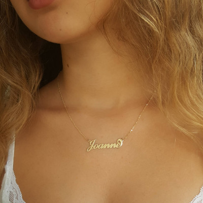 18k Solid Gold Personalized Name Jewelry - Name Necklace - Custom Name Necklace
