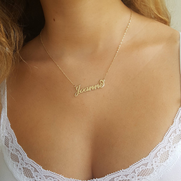 18k Solid Gold Personalized Name Jewelry - Name Necklace - Custom Name Necklace