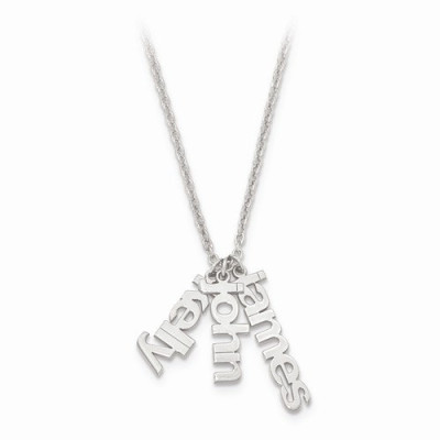 18k or 10K Gold or Sterling Silver or Gold Plated Sterling Silver Custom Made 3 Name Charm Necklace Personalized 18 inches CKLXNA650
