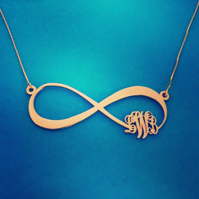 18k Gold Infinity Necklace Gold Infinity Initial Necklace Infinity nameplate Friendship Necklace Gold Monogram Infinity symbol