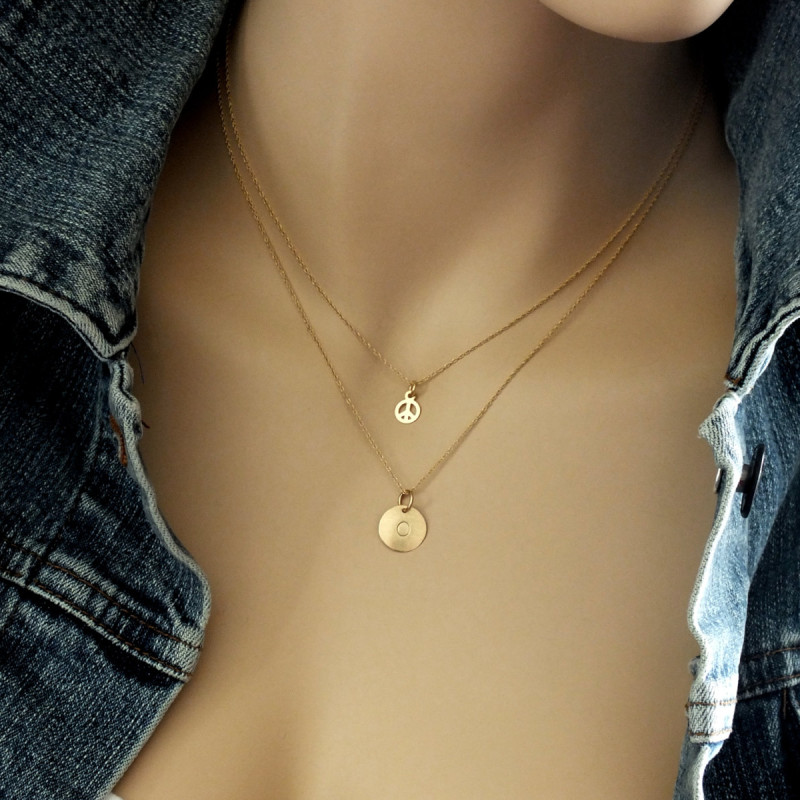 Layered Necklace Set, 3 Initial Disk Necklaces, Personalized Layering  Chains 14k Gold Fill, Sterling Silver, Rose Gold LS933 - Etsy