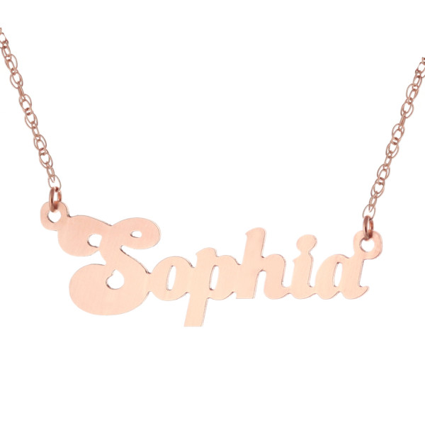 18k Rose Gold Clad 925 Sterling Silver Personalized Custom Made Any Nameplate Pendant Necklace