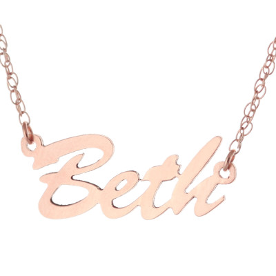 18k Rose Gold Clad 925 Sterling Silver Personalized Custom Made Any Nameplate Pendant Necklace Script Font