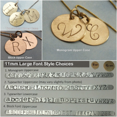18k Solid Gold 11mm (almost 1/2 inch) Add a Disk - Add an Initial - 18k Real Gold Add On Charm - 18k Gold Initial Charm