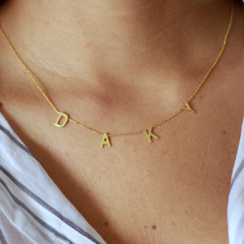 Sideways Letter L Initial Necklace | Alexandra Marks Jewelry