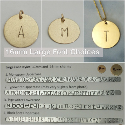 18k Solid Gold Initial Necklace, Custom 18k Solid Gold Initial Charm Necklace -18k Solid Gold Initial Disc,18k Gold Initial Disc Necklace