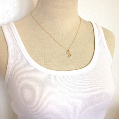 18k Solid Gold Initial Pendant. Custom Personalized Solid Gold Initial Necklace.