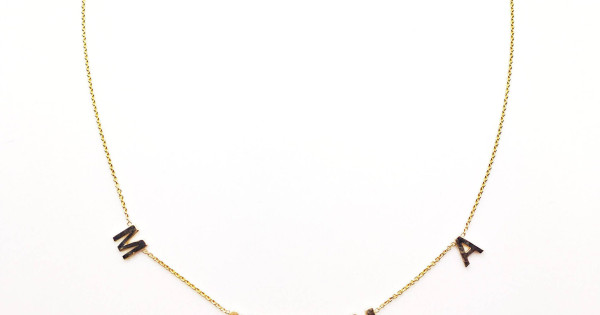 White Gold Initial Necklace 