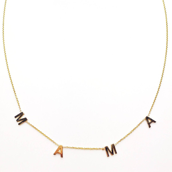 18k Solid Gold Spaced • Letter • Name • Necklace | Rose Gold | White Gold Initial Necklace | Parsonalized Necklace