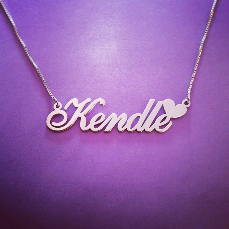14k White gold name necklace / 14 ct 