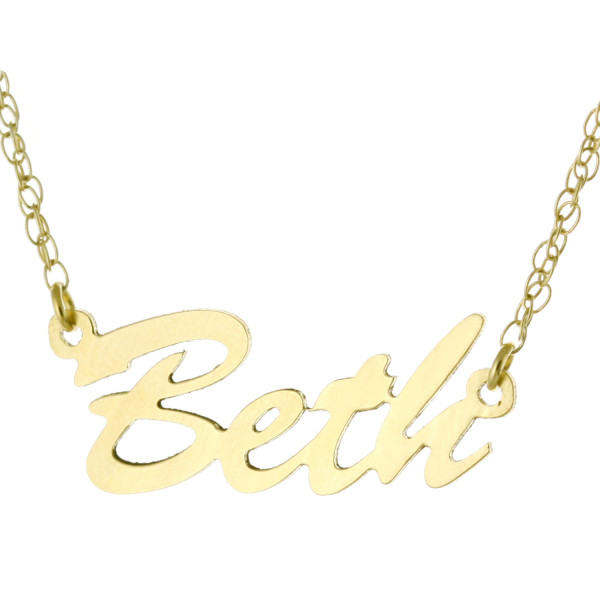 18k Yellow Gold Clad 925 Sterling Silver Personalized Custom Made Any Nameplate Pendant Necklace Script Font