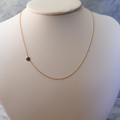 18k gold asymmetrical heart necklace
