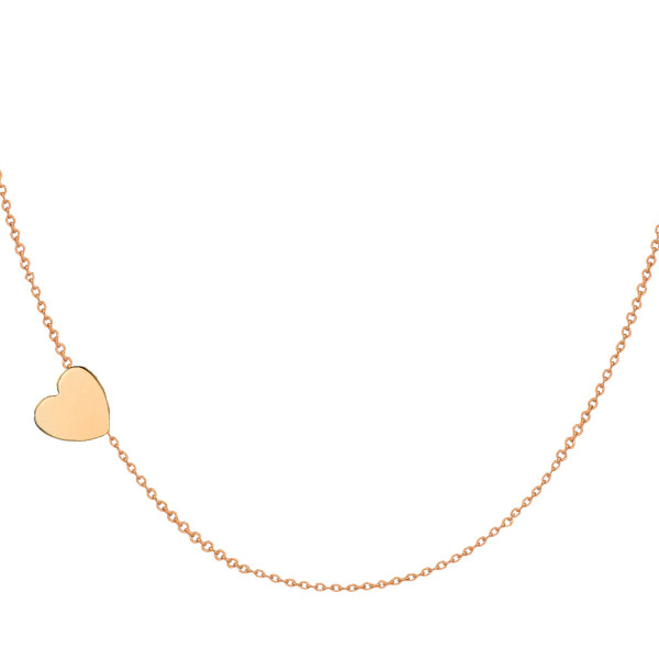 18k gold asymmetrical heart necklace