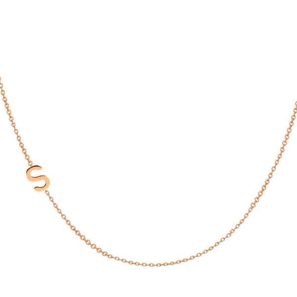 18k gold asymmetrical initial necklace