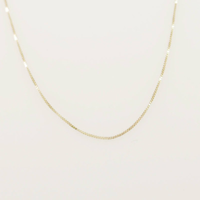 18k gold chain, gold necklace, yellow gold necklace,box necklace