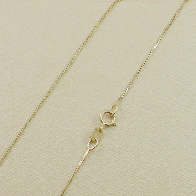 18k gold chain, gold necklace, yellow gold necklace,box necklace