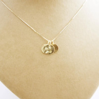 14k gold initials. 3 Initials pendant 