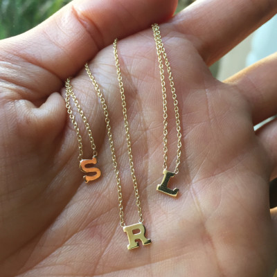 18k gold letter necklace