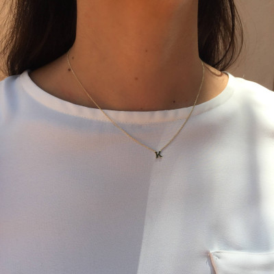 18k gold letter necklace