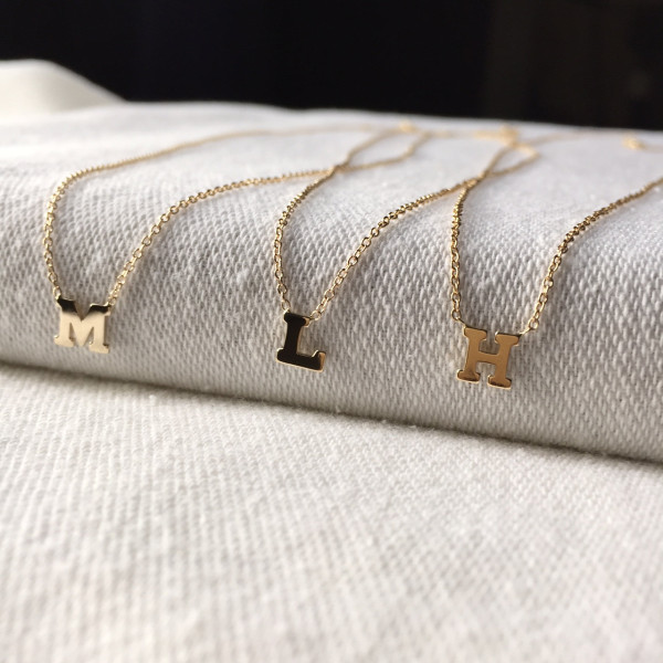 18k gold letter necklace