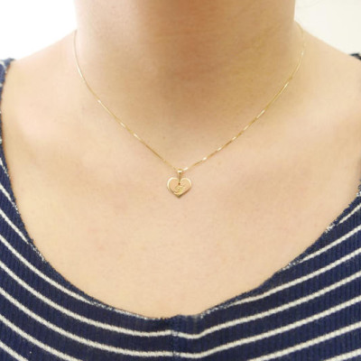 18k gold necklace. Initial pendant. Letter charm necklace.heart Personalized necklace. Gold pendant necklace. initial necklace.Gift ideas