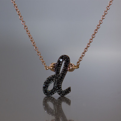 18k initial necklace , diamond initial necklace , unique initial necklace , personalized letter necklace , alphabet charm necklace