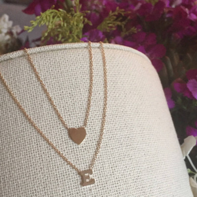 18k solid gold initial necklace