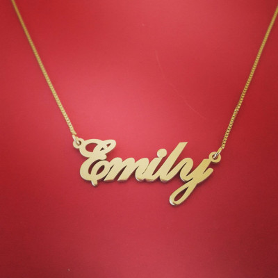 18kt Gold Name Necklace Name chain gold name plate chain name chain necklace gold chain with name custom name chain gold chain name pendant