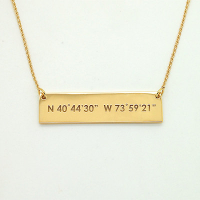 18K Bar Necklace, Solid 18K Gold Necklace, Gold Nameplate Necklace, Personalized Gold Bar Necklace, 18 k Solid Gold Bar Custom Name Plate