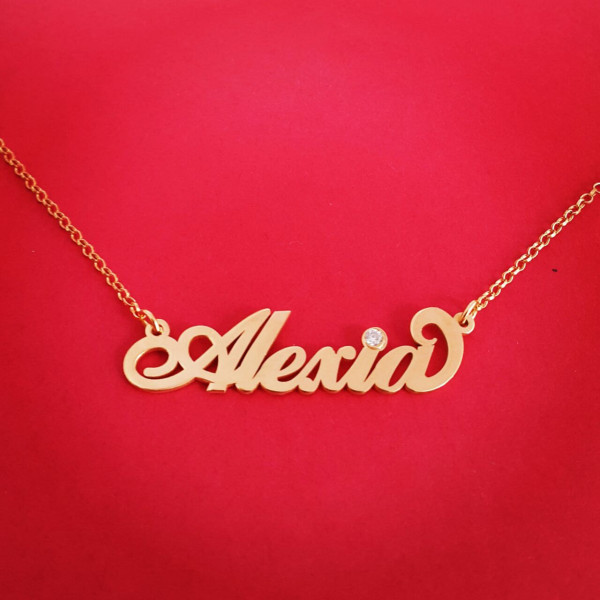 18k Gold Name necklace 18ct Gold Name Necklace 18k Gold Name Chain Sister Necklace 18 karart Gold Nameplate Chain Name Gold Necklace Name