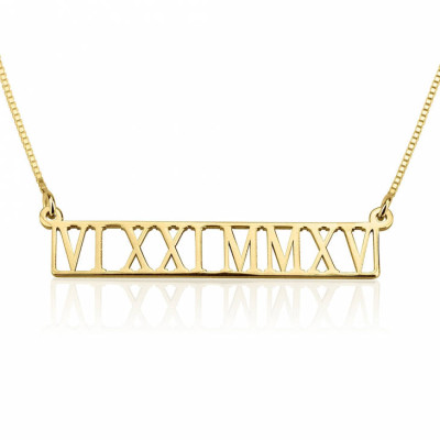 24k Gold Plated Personalized Save the Date Necklace