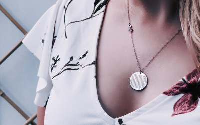 Personalized Sterling Silver Music Necklace | Engraved Sound Wave & Words
